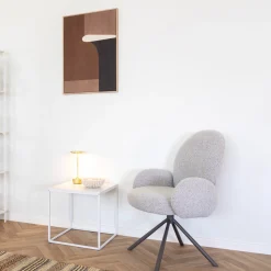 House Nordic Eetkamerstoel Lana Swivel Bouclé Zand