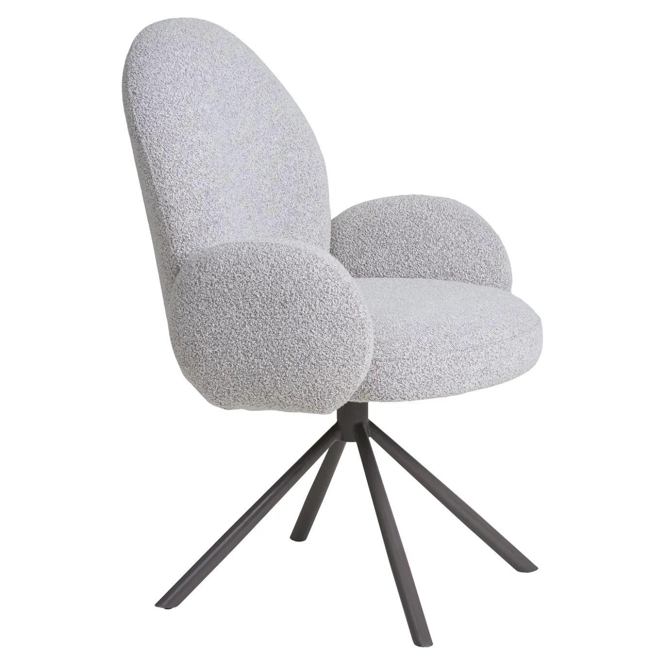 House Nordic Eetkamerstoel Lana Swivel Bouclé Zand