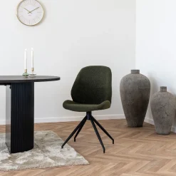 House Nordic Eetkamerstoel Monte Carlo Staal Groen