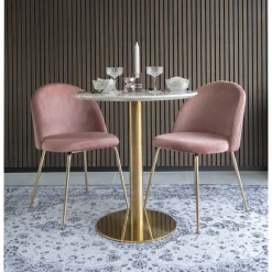 House Nordic Eetkamertafel Bolzano Marmerlook Ø70cm