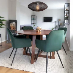 House Nordic Eetkamertafel Hellerup Walnoot Ø137 cm