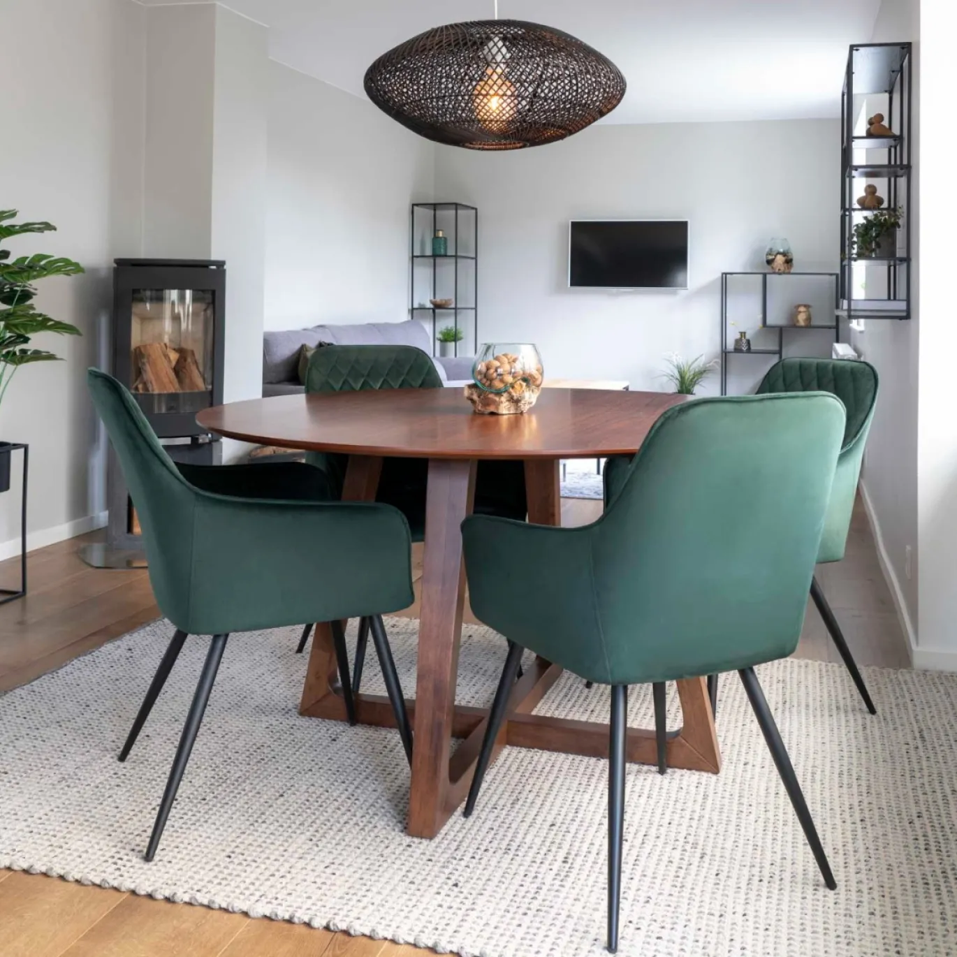 House Nordic Eetkamertafel Hellerup Walnoot Ø137 cm