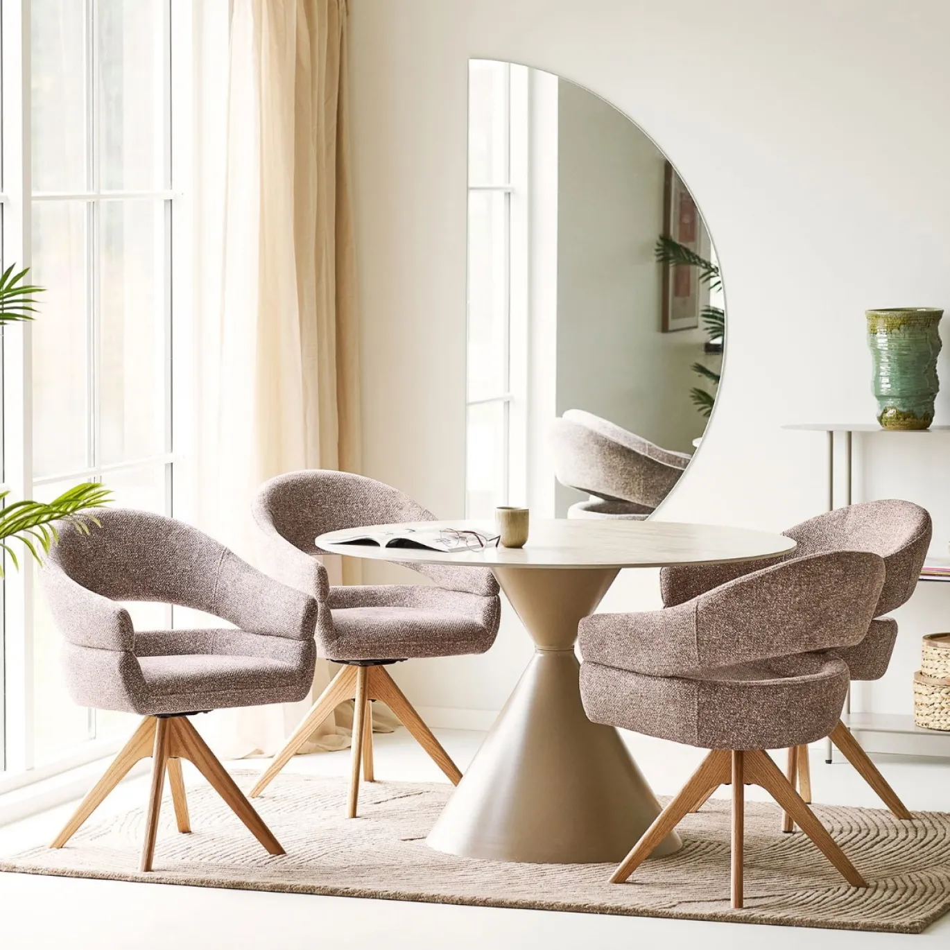 House Nordic Eettafel Annecy Travertin/Keramisch Zand ø120cm