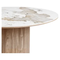 House Nordic Eettafel Athens Keramisch Wit/Bruin ø140cm