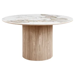 House Nordic Eettafel Athens Keramisch Wit/Bruin ø140cm