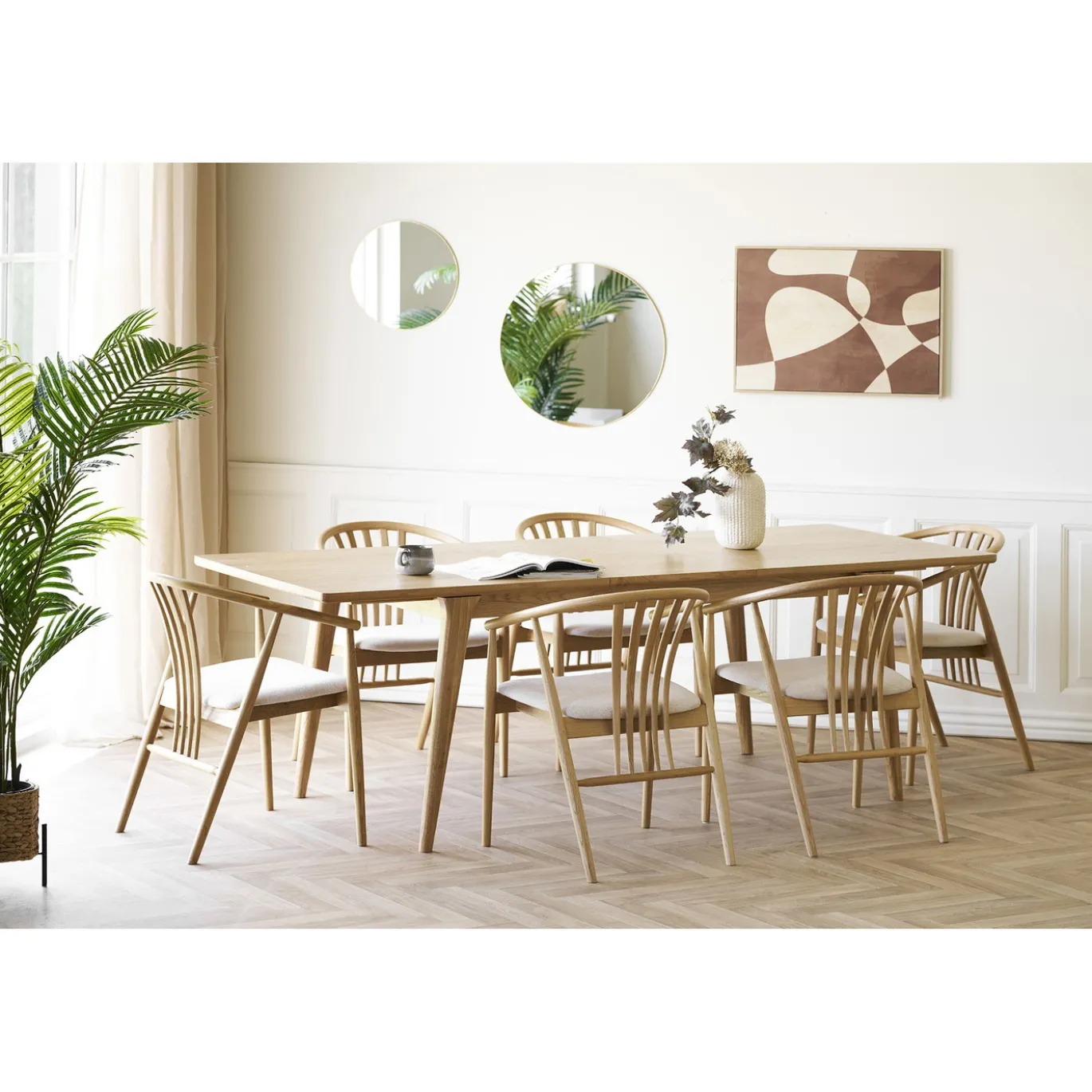 House Nordic Eettafel Darwin Eikenfineer Verlengbaar Naturel 180-230cm