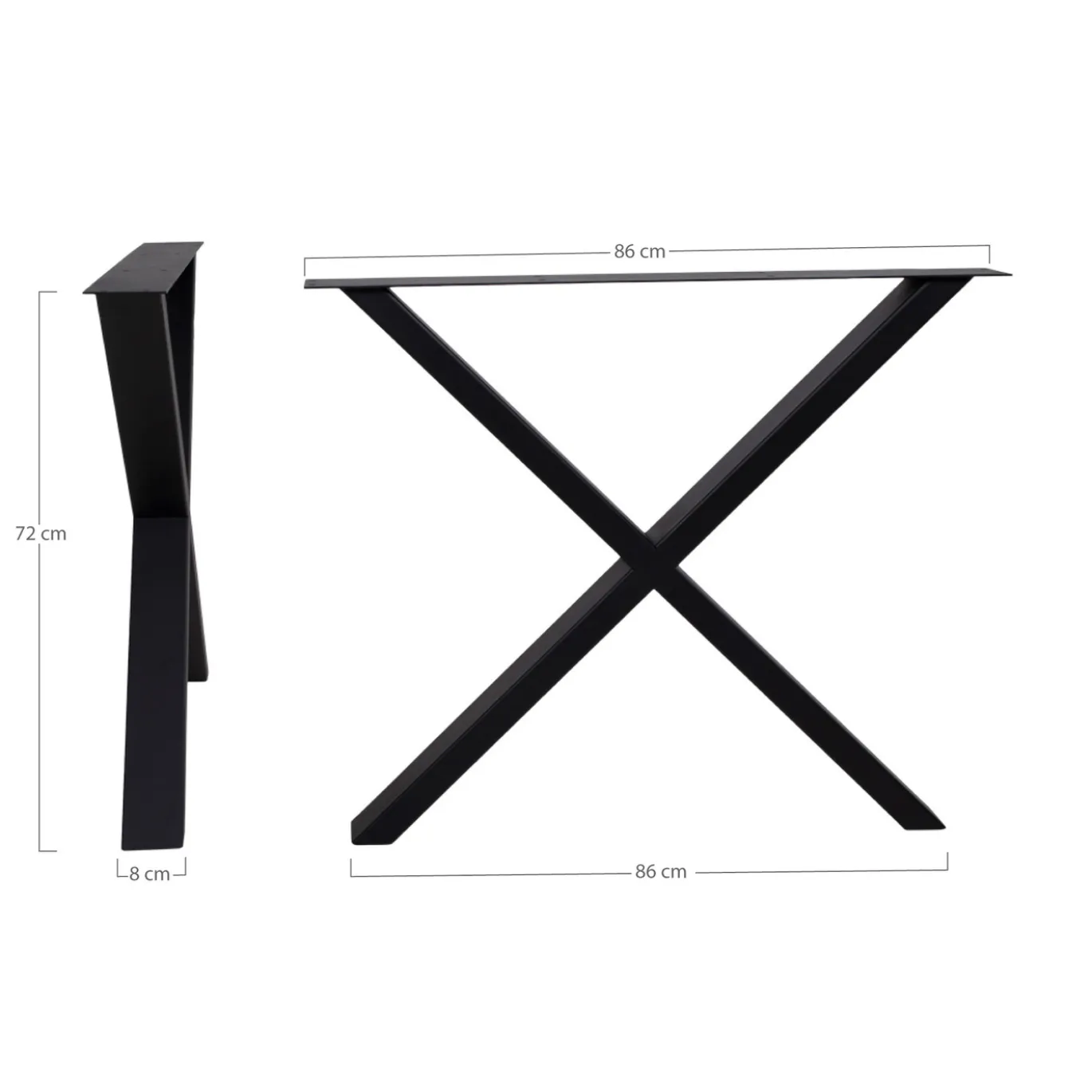 House Nordic Eettafel Nimes X-Poten Zwart