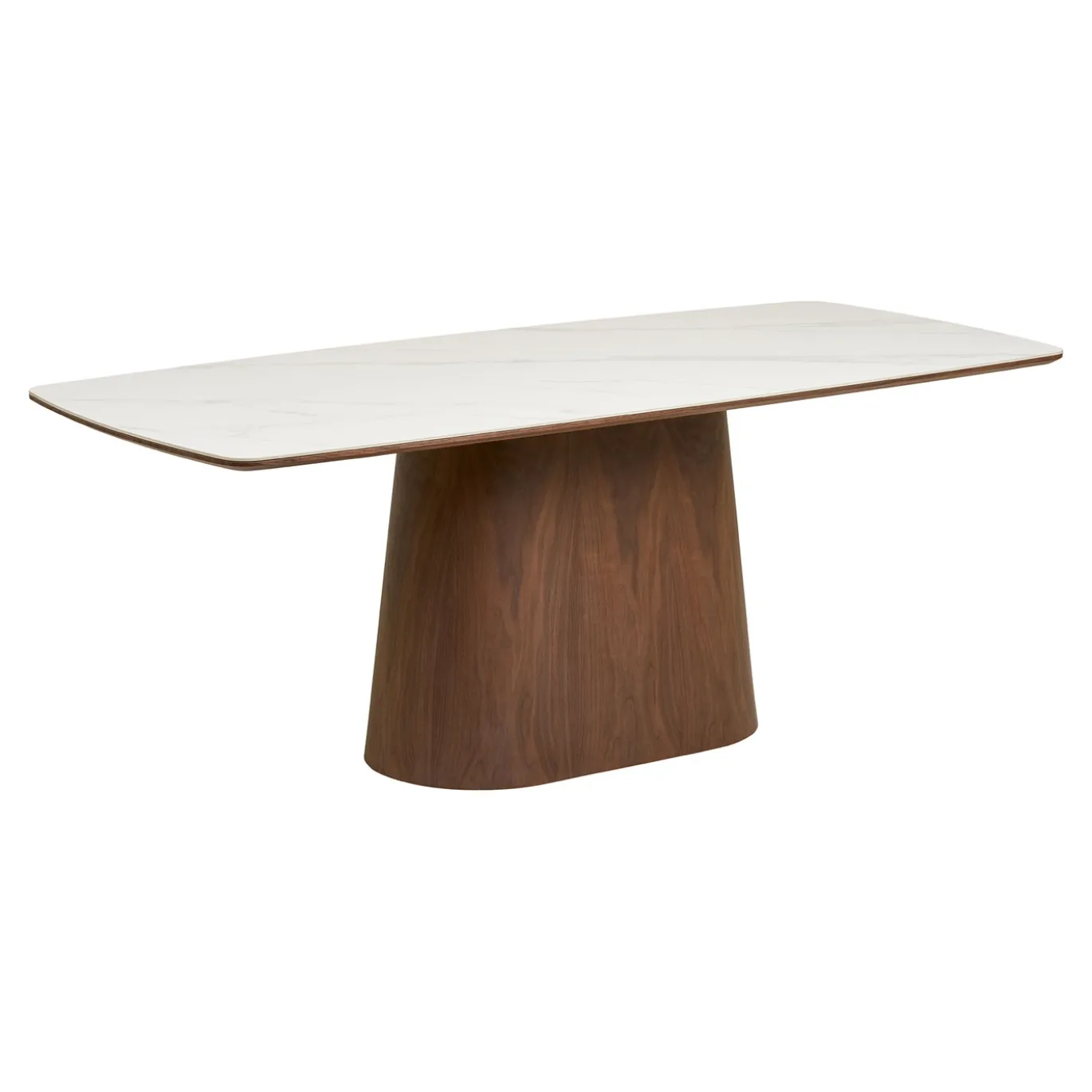 House Nordic Eettafel Noli Travertin/Essenfineer Wit/Donkerbruin 200cm