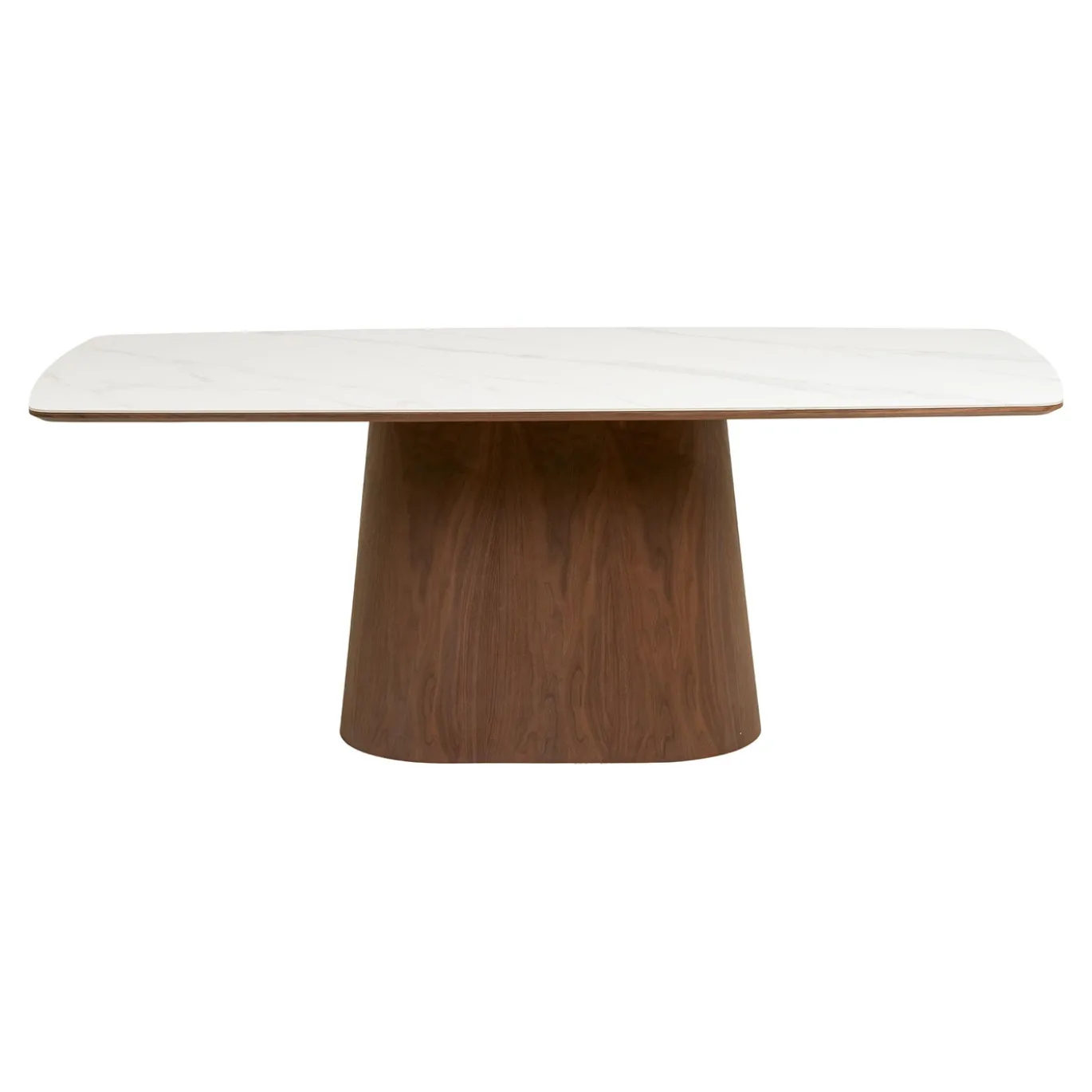 House Nordic Eettafel Noli Travertin/Essenfineer Wit/Donkerbruin 200cm