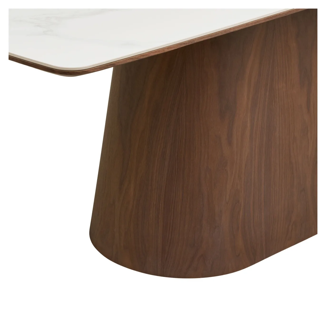 House Nordic Eettafel Noli Travertin/Essenfineer Wit/Donkerbruin 200cm