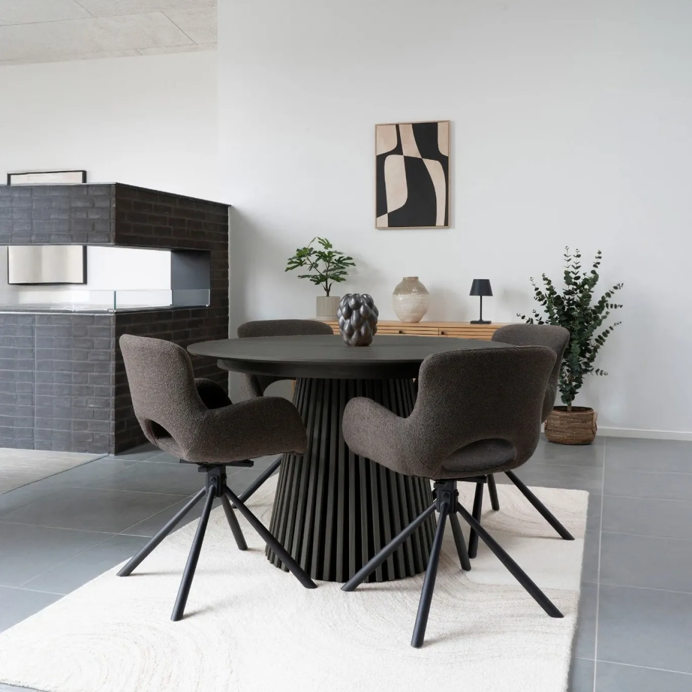 House Nordic Eettafel Osaka Zwart Ø140cm