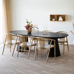 House Nordic Eettafel Osaka Zwart Uitschuifbaar 120-240cm