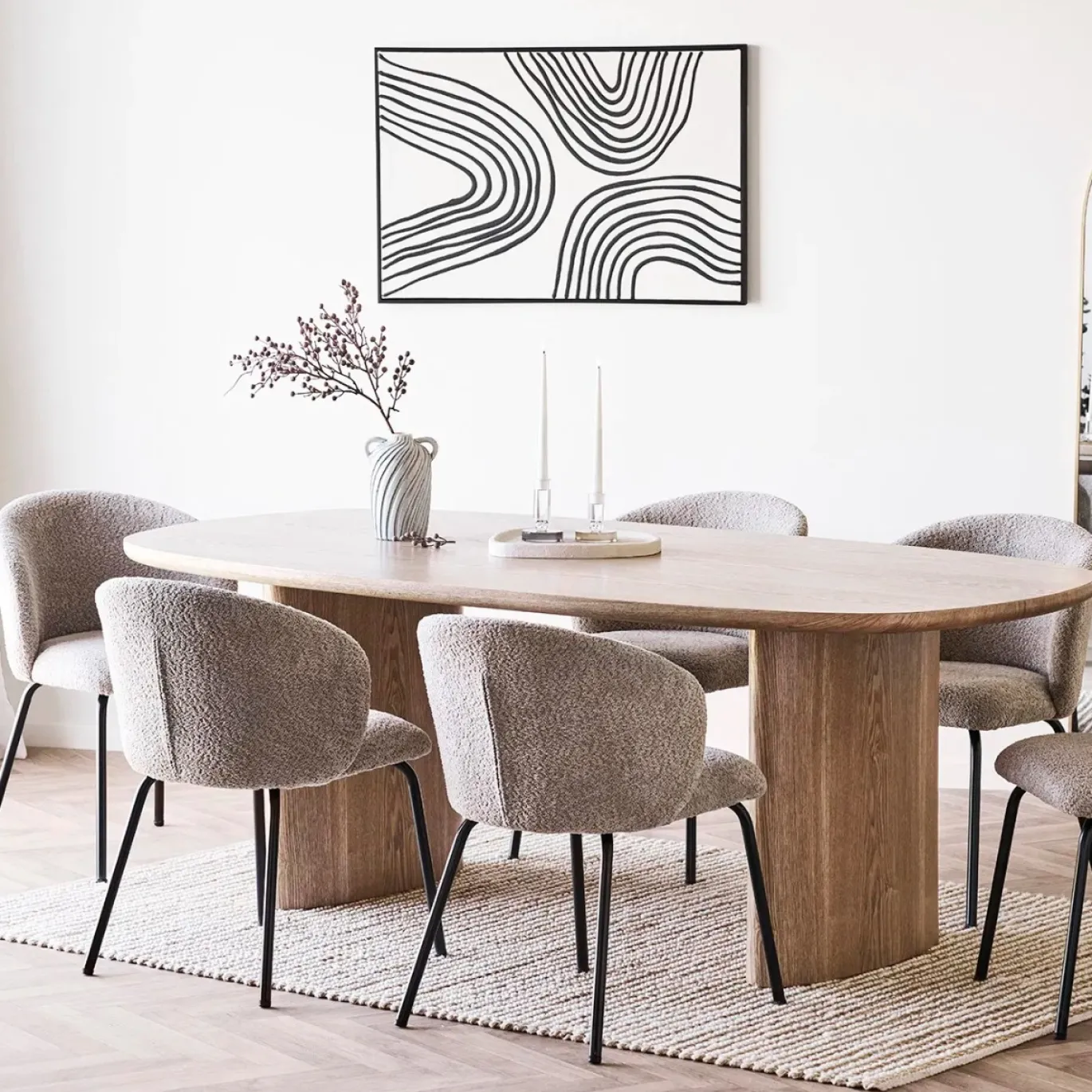 House Nordic Eettafel Serra MDF Naturel 210cm
