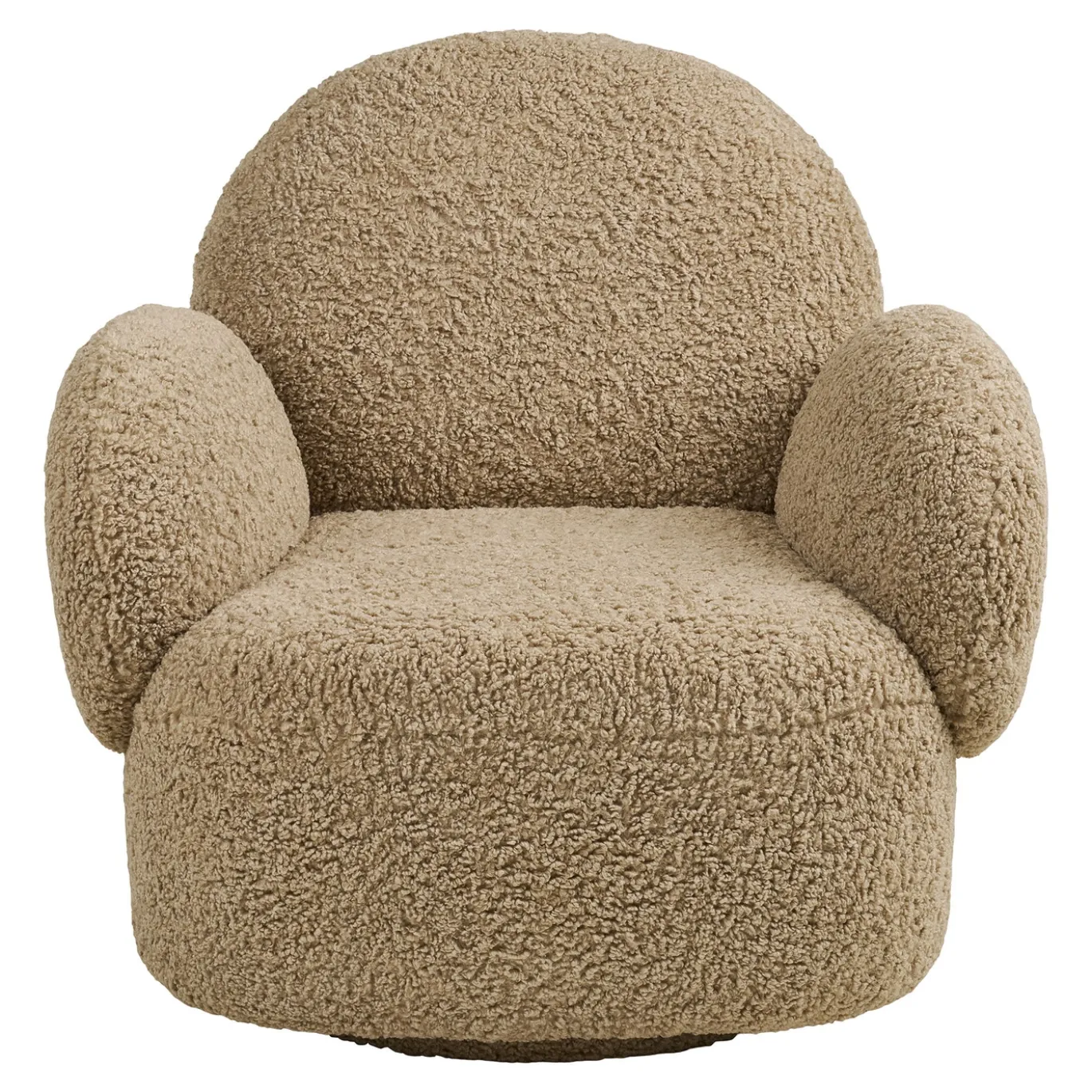 House Nordic Fauteuil Messina Draaibaar Bouclé Lichtbruin