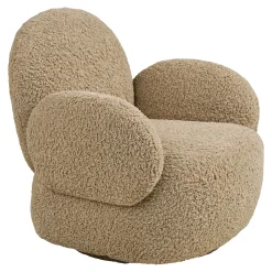 House Nordic Fauteuil Messina Draaibaar Bouclé Lichtbruin