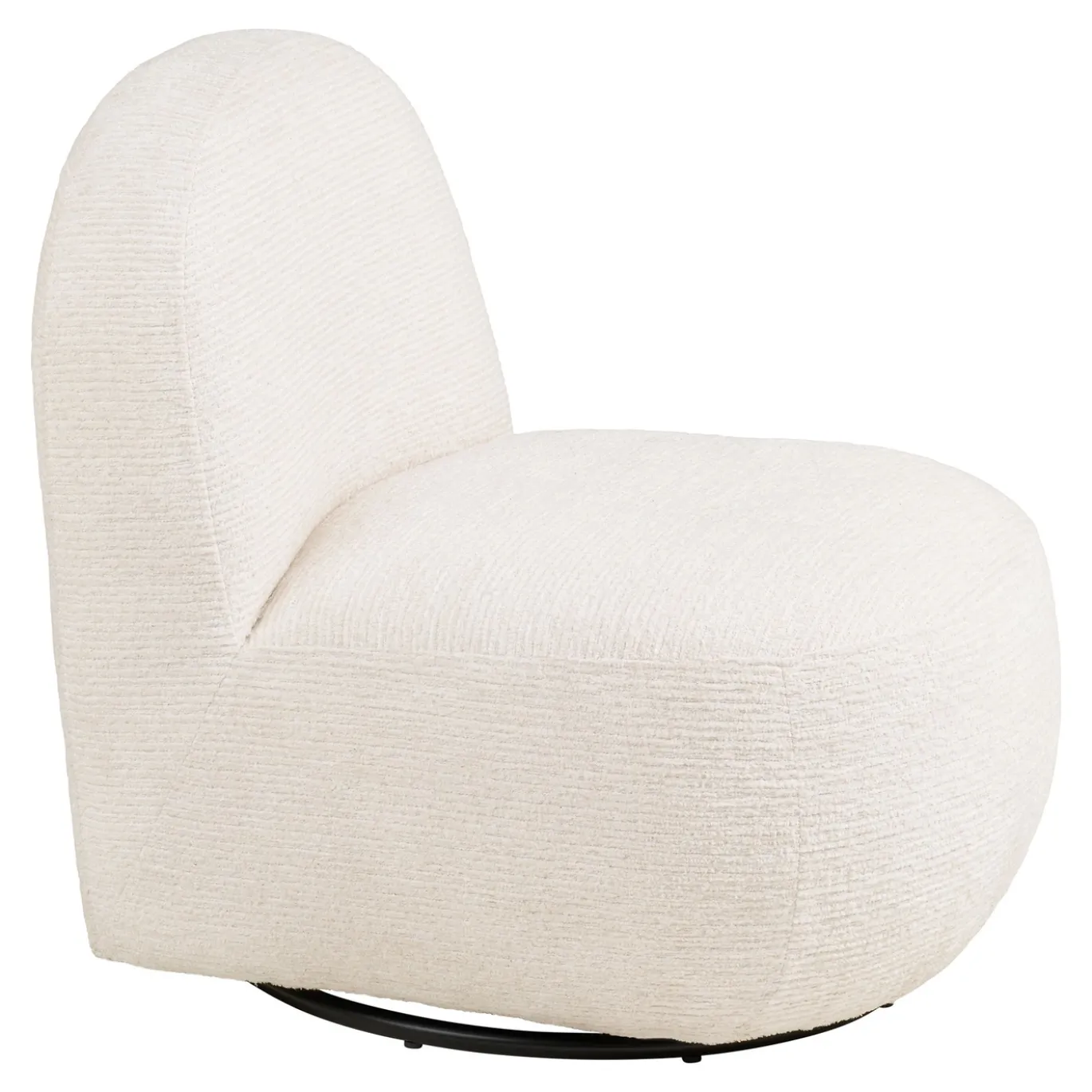 House Nordic Fauteuil Milo met Poef set Wit