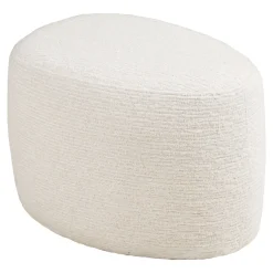 House Nordic Fauteuil Milo met Poef set Wit