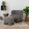 House Nordic Fauteuil Nazare met Poef Grijs