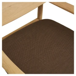 House Nordic Fauteuil Olvera met Voetenbankje Naturel/Bruin