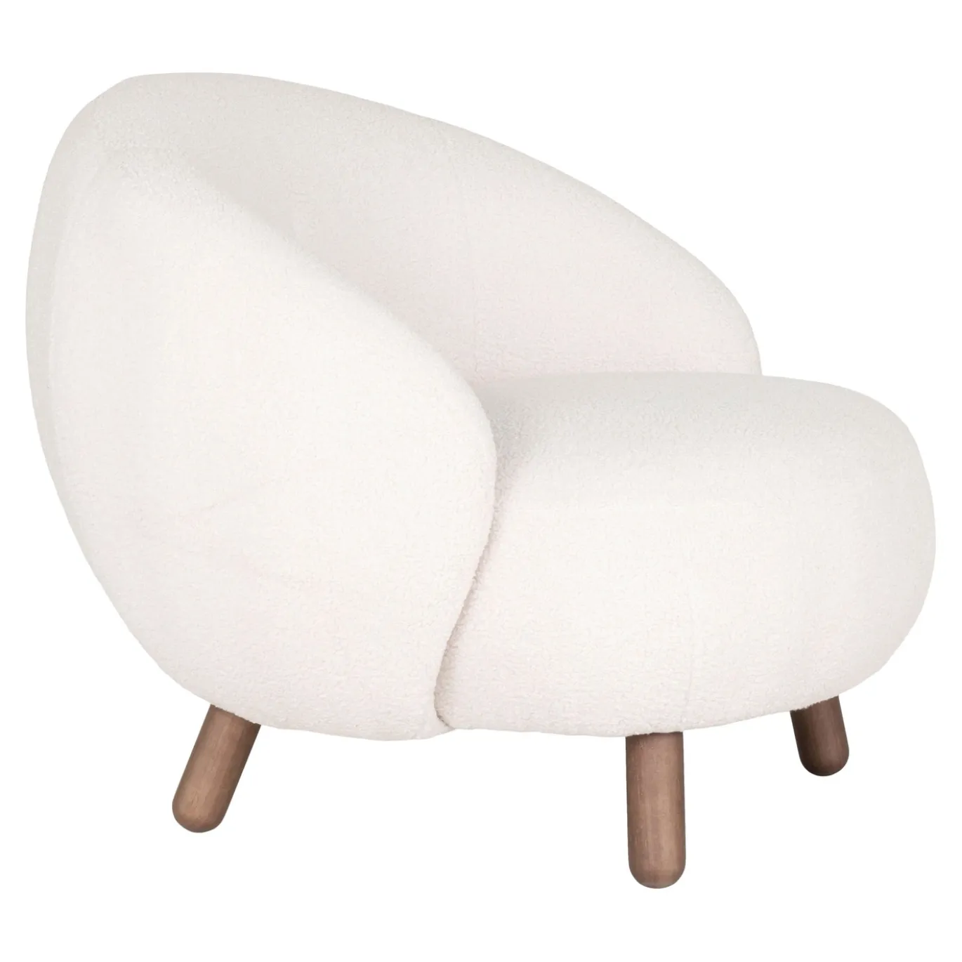 House Nordic Fauteuil Savona met Poef set Wit
