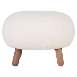 House Nordic Fauteuil Savona met Poef set Wit