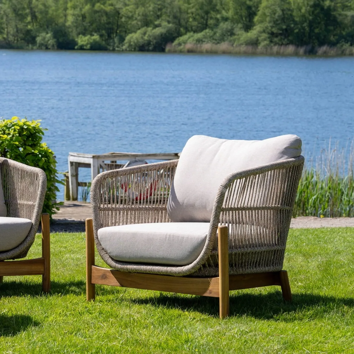 House Nordic Fauteuil Terracina Acacia Bruin/Beige