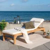 House Nordic Ligstoel Andorra Outdoor met Kussen Naturel/Wit