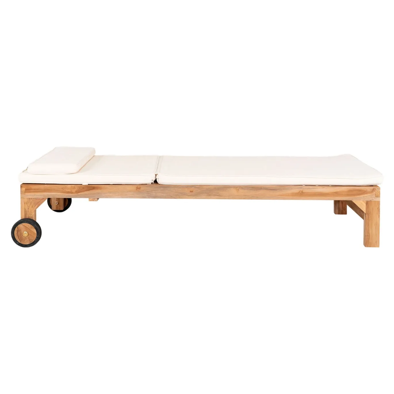 House Nordic Ligstoel Andorra Outdoor met Kussen Naturel/Wit