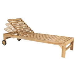 House Nordic Ligstoel Andorra Outdoor met Kussen Naturel/Wit