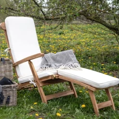 House Nordic Ligstoel Arrecife Met Kussen Naturel/Wit