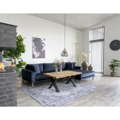 House Nordic Lounge Bank Lido Rechts Donkerblauw Velvet