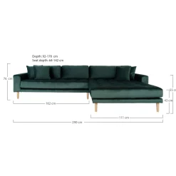 House Nordic Lounge Bank Lido Rechts Donkergroen