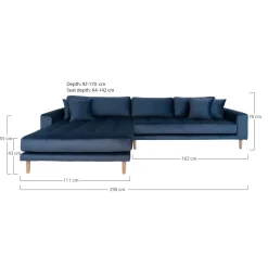 House Nordic Lounge Bank Lido Links Donkerblauw Velvet