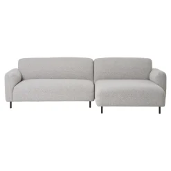 House Nordic Loungebank Salvador Rechts Bouclé Lichtgrijs