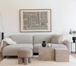 House Nordic Loungebank Salvador Links Bouclé Lichtgrijs