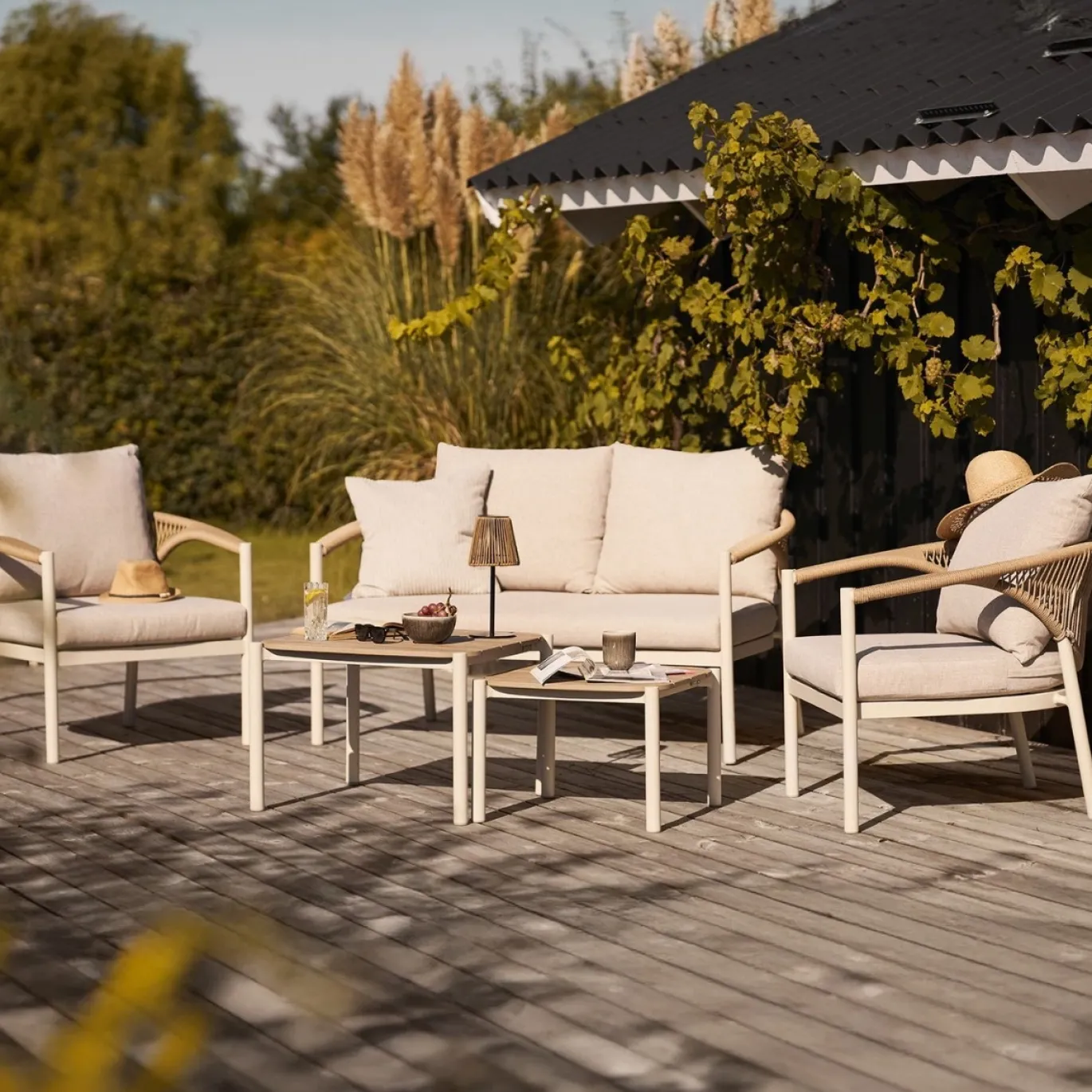 House Nordic Loungeset Abela Zand/Naturel