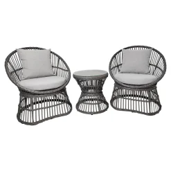 House Nordic Lounge Set Natal Rotan Grijs
