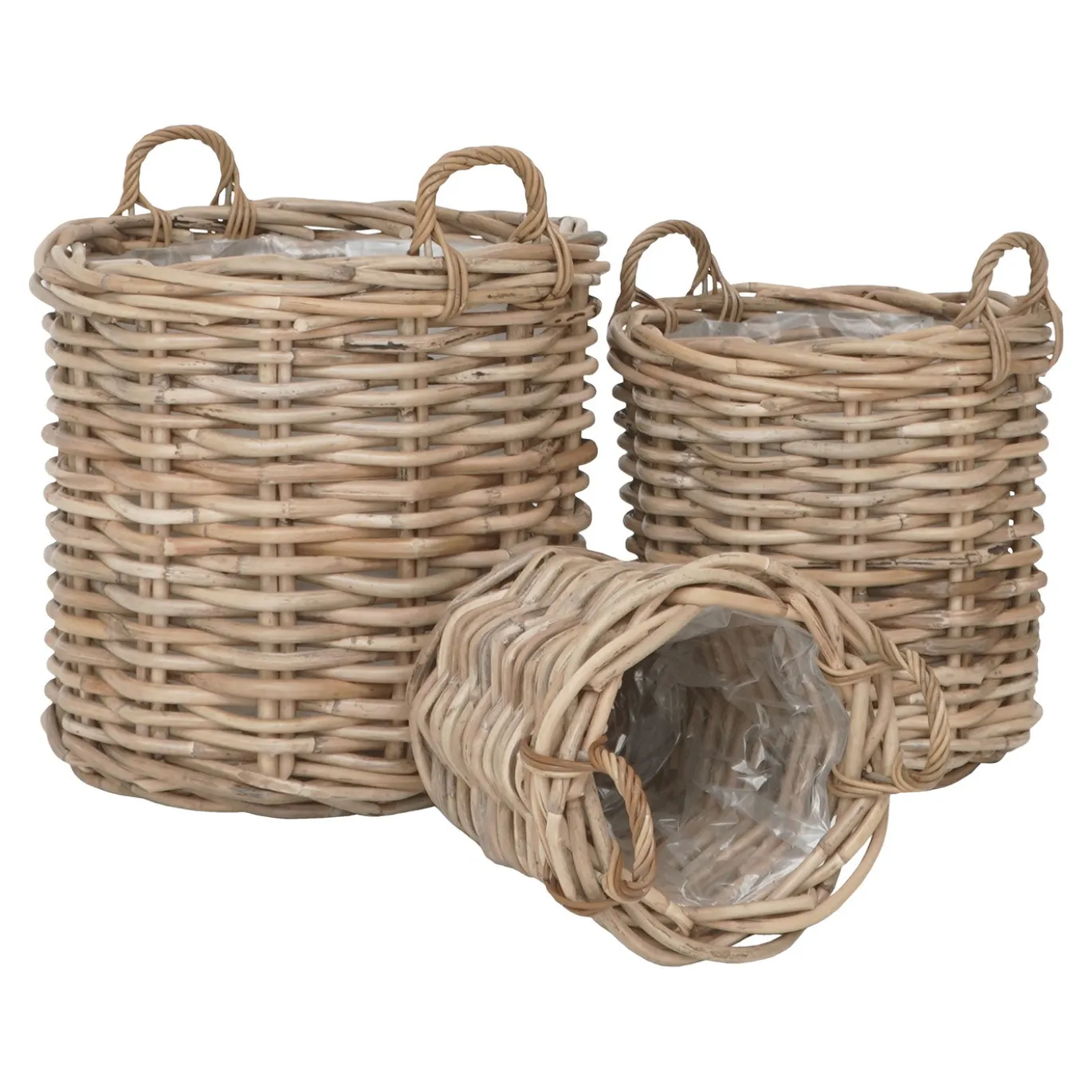 House Nordic Manden Burton Rotan Naturel Set van 3