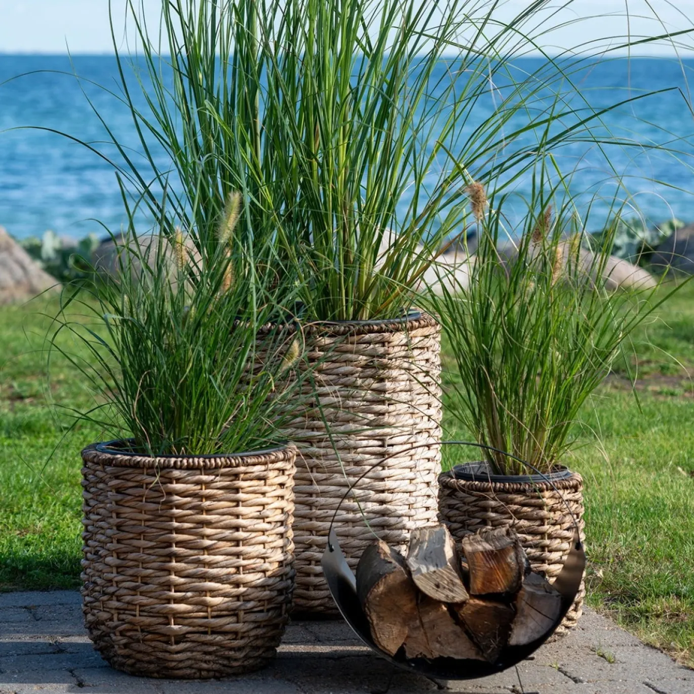 House Nordic Manden Hanoi Water hyacint Naturel Set van 3