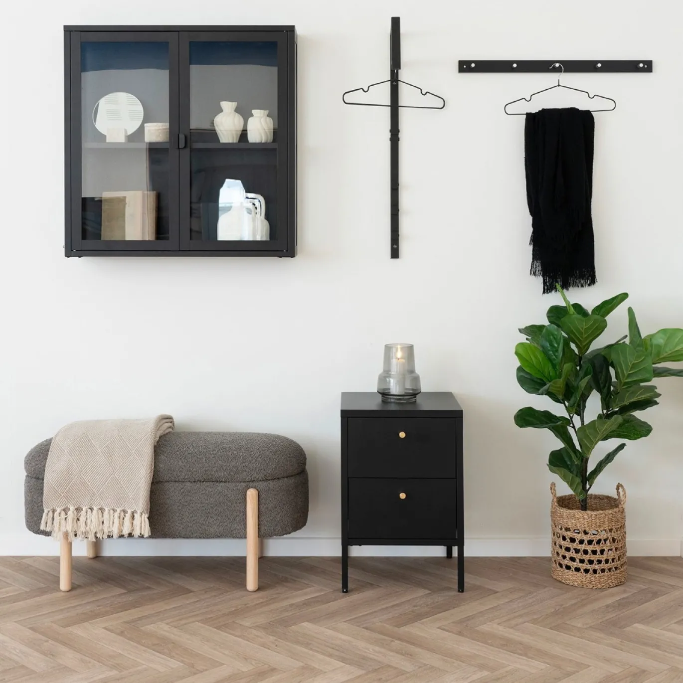 House Nordic Opbergbankje Branca Polyester Bruin