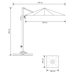 House Nordic Parasol Baza Zwart Incl. Parasolvoet