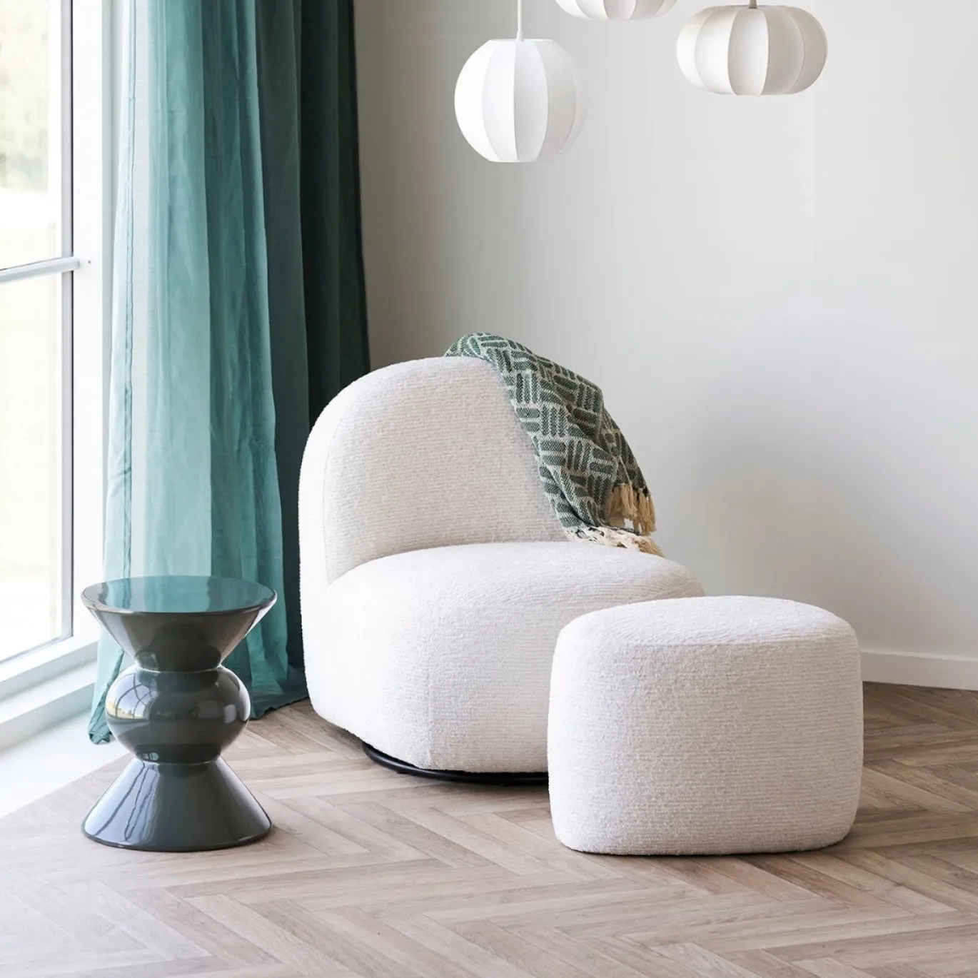 House Nordic Poef Hilo Off-White
