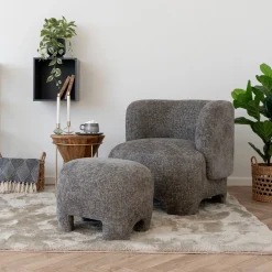 House Nordic Poef Nazare Polyester Bruin