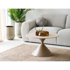 House Nordic Salontafel Annecy Keramisch/Travertin Zand ø70cm