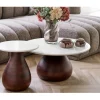 House Nordic Salontafel Heide Mango Donkerbruin/Wit ø70cm
