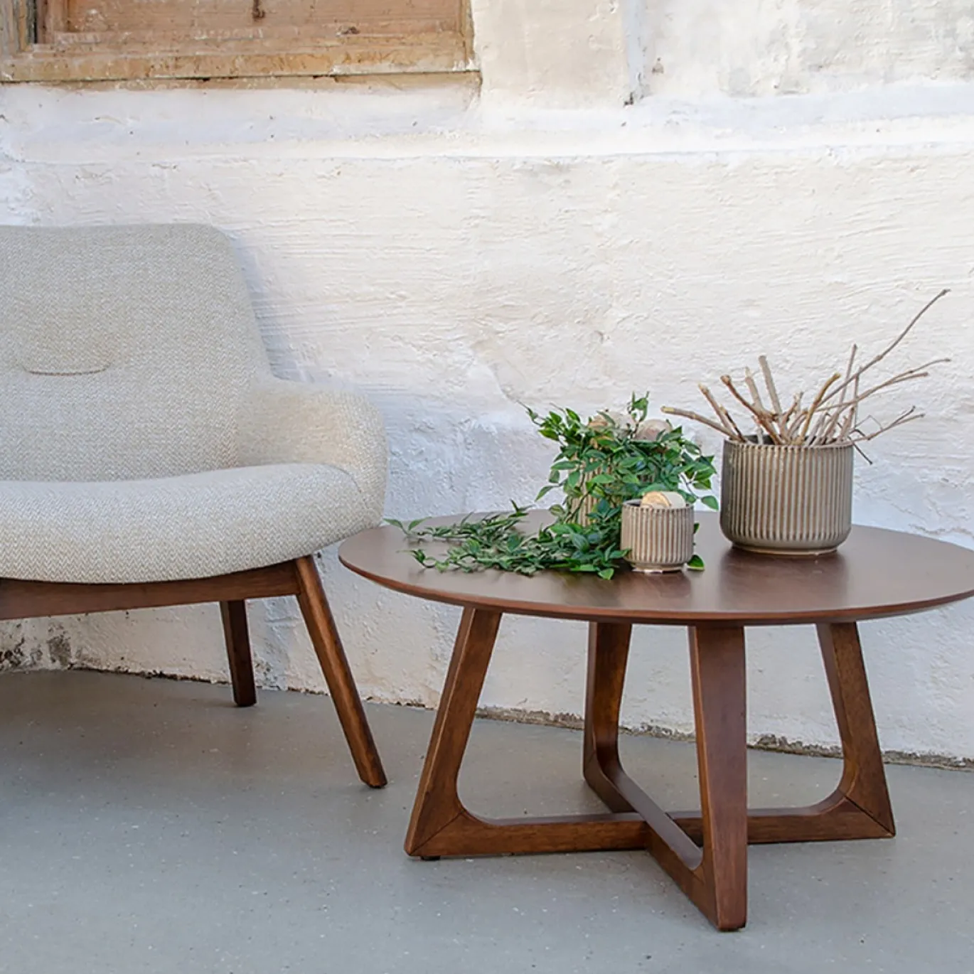 House Nordic Salontafel Hellerup Walnootfineer Ø75cm