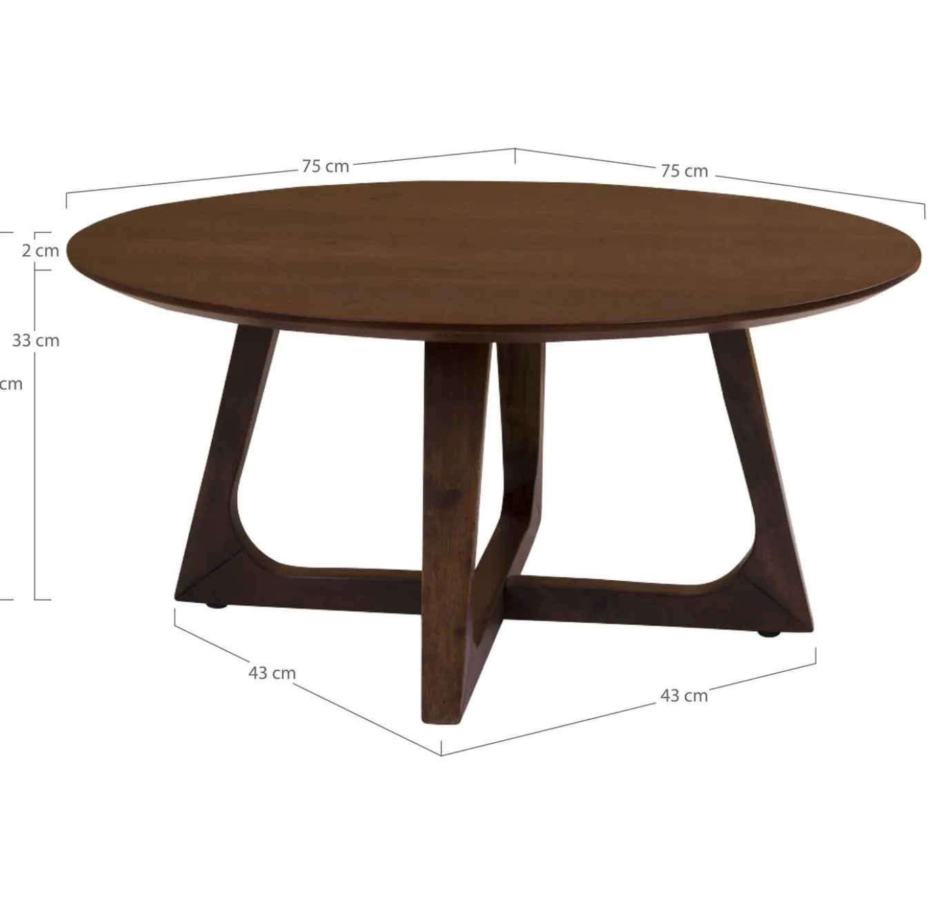 House Nordic Salontafel Hellerup Walnootfineer Ø75cm
