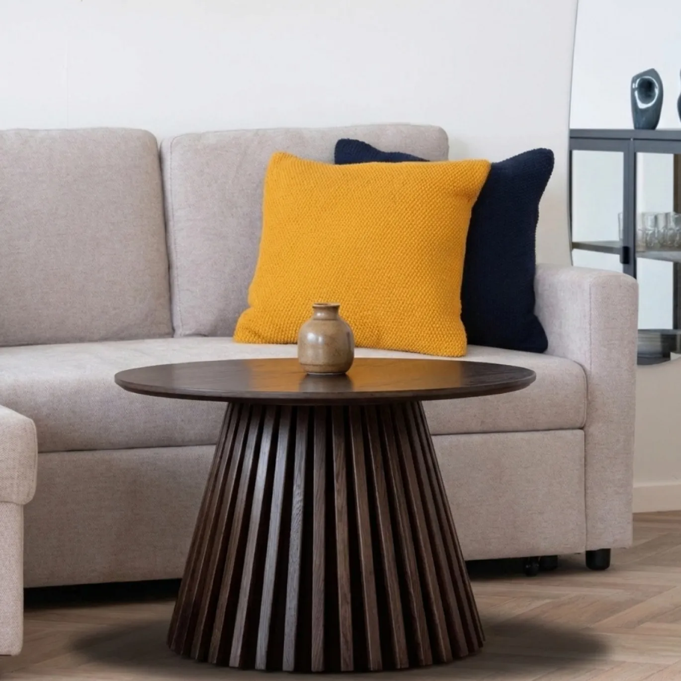House Nordic Salontafel Osaka Eikenfineer Smoked Ø70x45cm