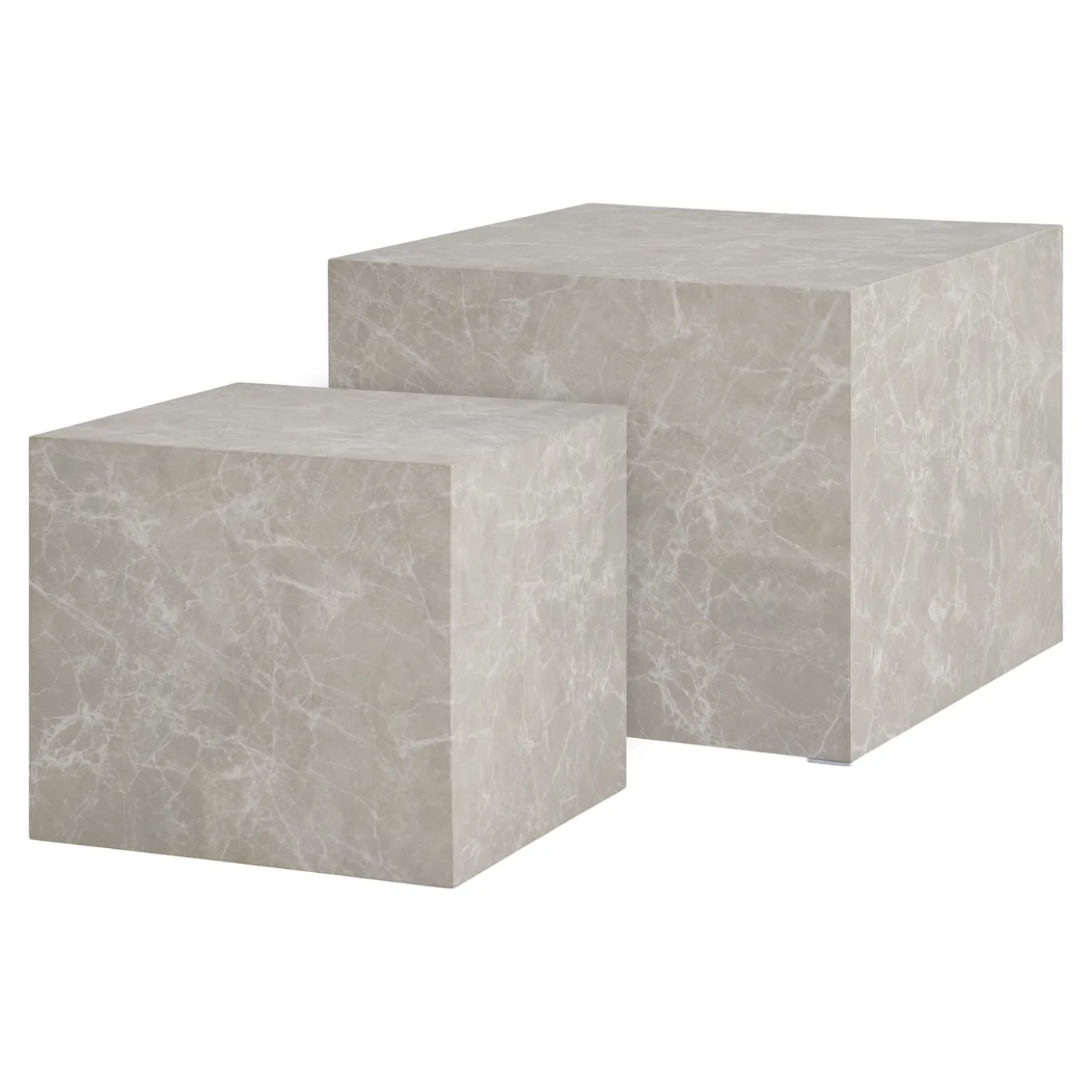 House Nordic Salontafel Prague Marmerlook Beige Set Van 2