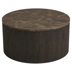 House Nordic Salontafel Rota Marmerlook Donkerbruin ø80cm